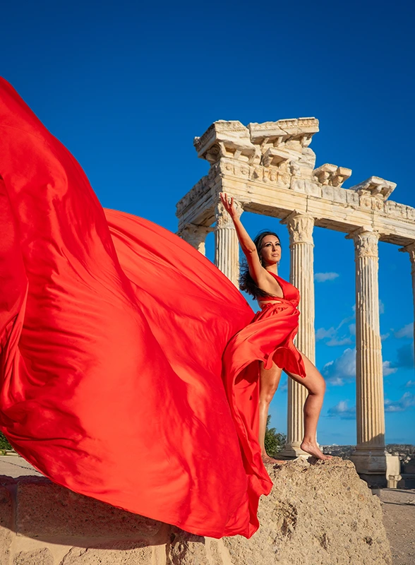 Фотосессия в летающем платье в Анталии, Side