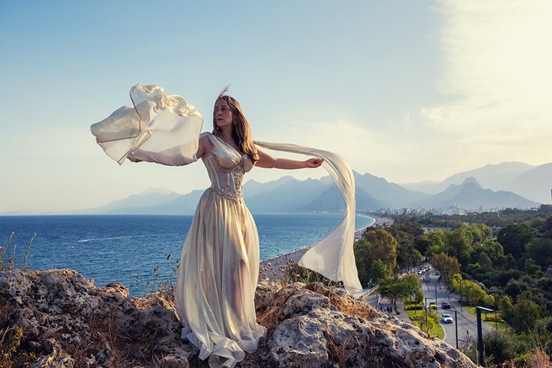 Photo Shoot with a Flying Dress in Antalya with Patricia