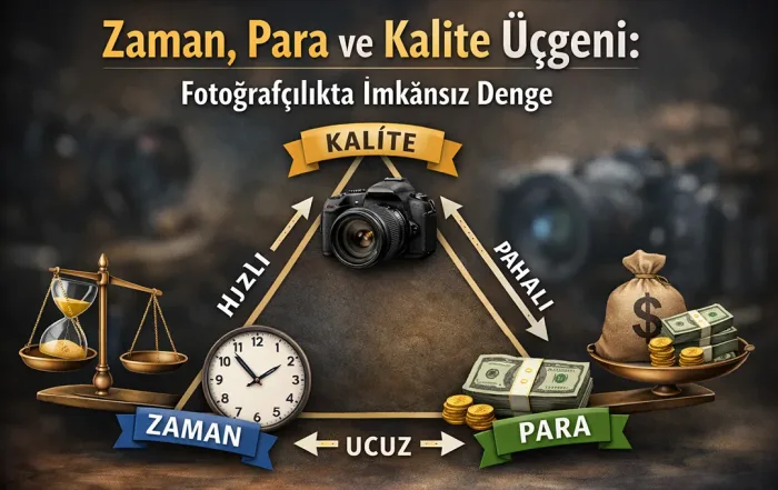 Ucuz fotoğraf çekimi neden risklidir? Fiyat, kalite ve zaman üçgenini öğrenin. Profesyonel fotoğrafçı fiyatları neden değişir, keşfedin.